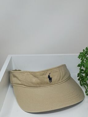Polo Ralph Lauren  Beige Cotton Visor with Navy Pony